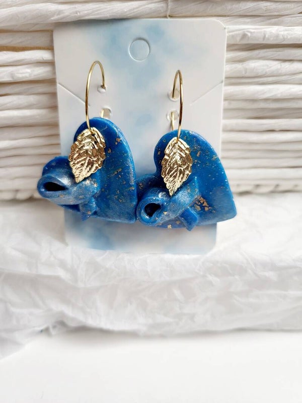 Boucles d oreilles  Mars bleu