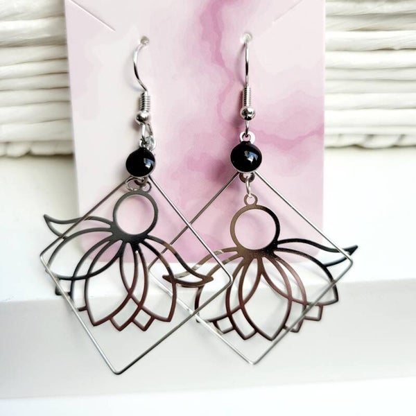 Boucles d oreilles fleur de lotus