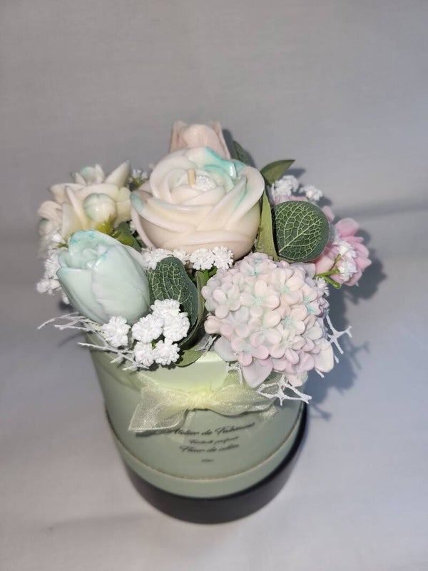 Pot bouquet bougies et fondants  en cire végétale