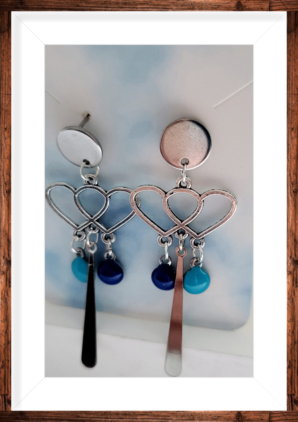 clous d'oreilles argentés