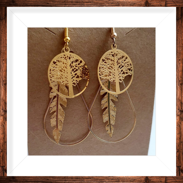 boucles d' oreilles   crochets dorés