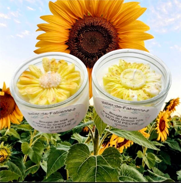 A l unité  ..pot bougie tournesols