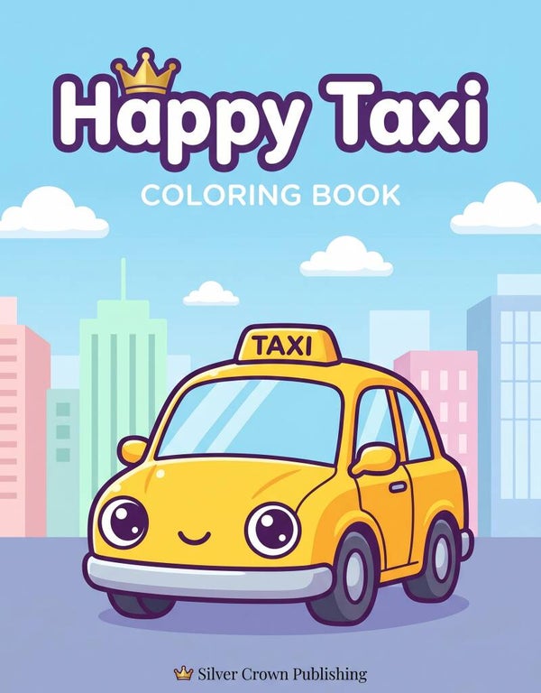 Happy Taxi Coloring Book For Kids - 44 Pages