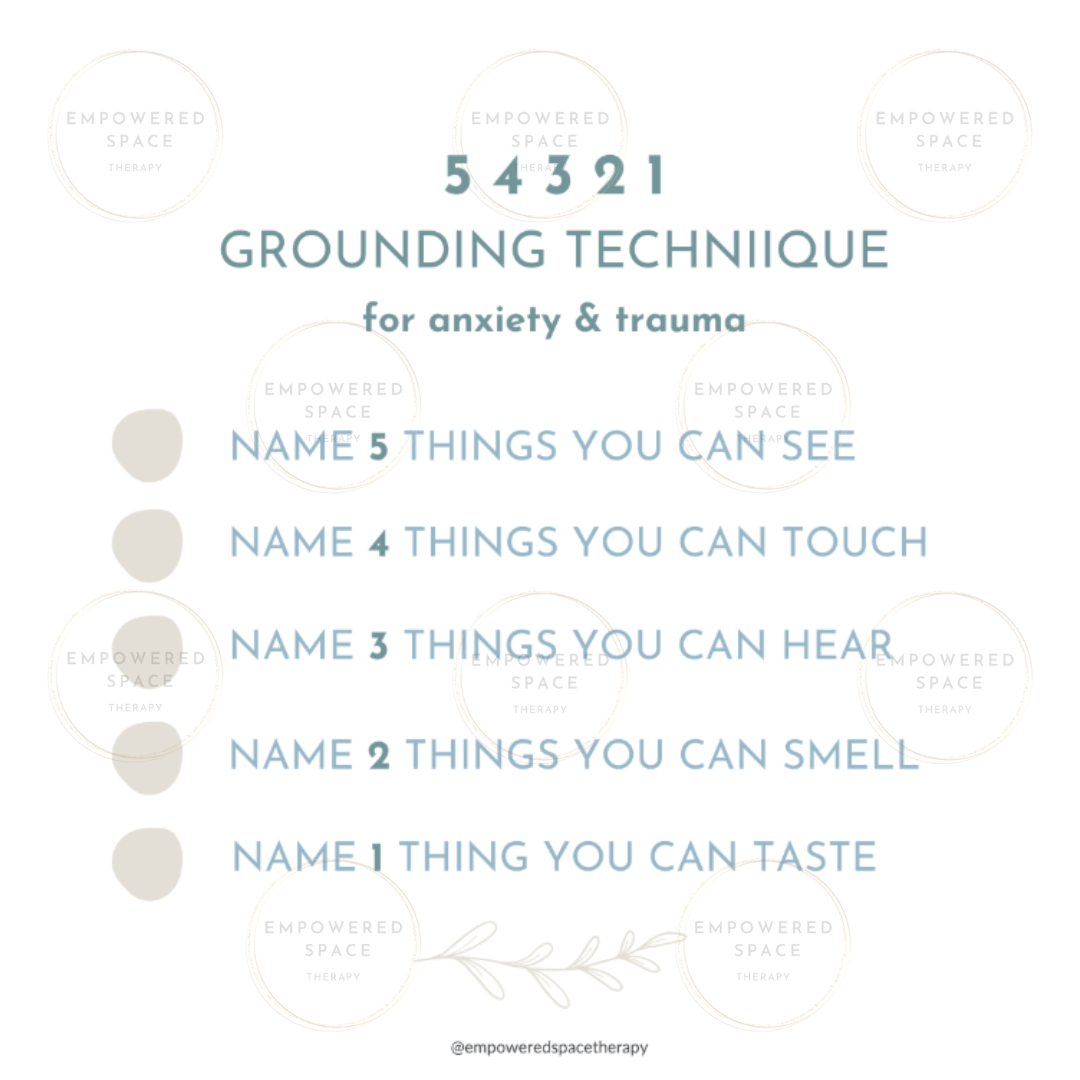 54321 grounding technique for trauma and anxiety, strategies for dissociation and trauma recovery