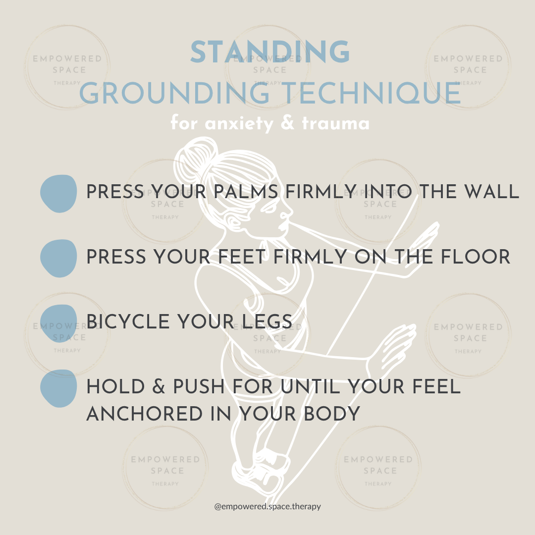 standing grounding technique for trauma and anxiety, strategies for dissociation and trauma recovery
