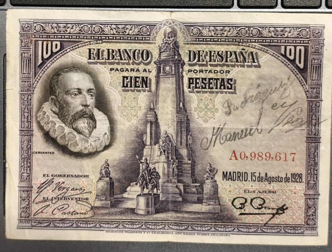 Billete España 100 pesetas 1928