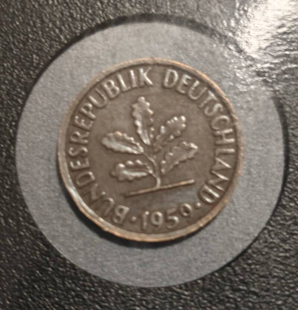 Moneda Alemania 2 Pfennig 1959 F