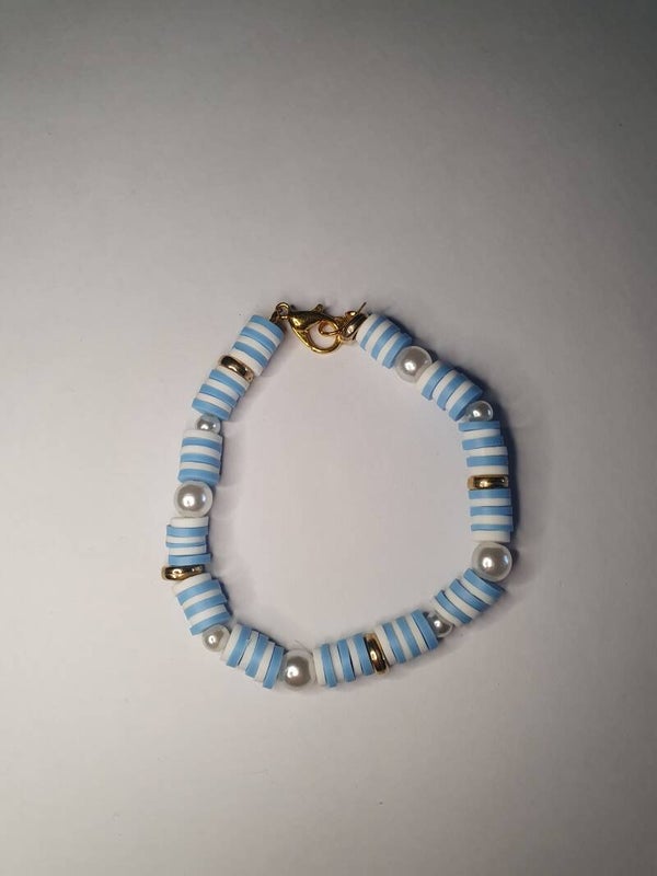 Armbandje Blauw Wit
