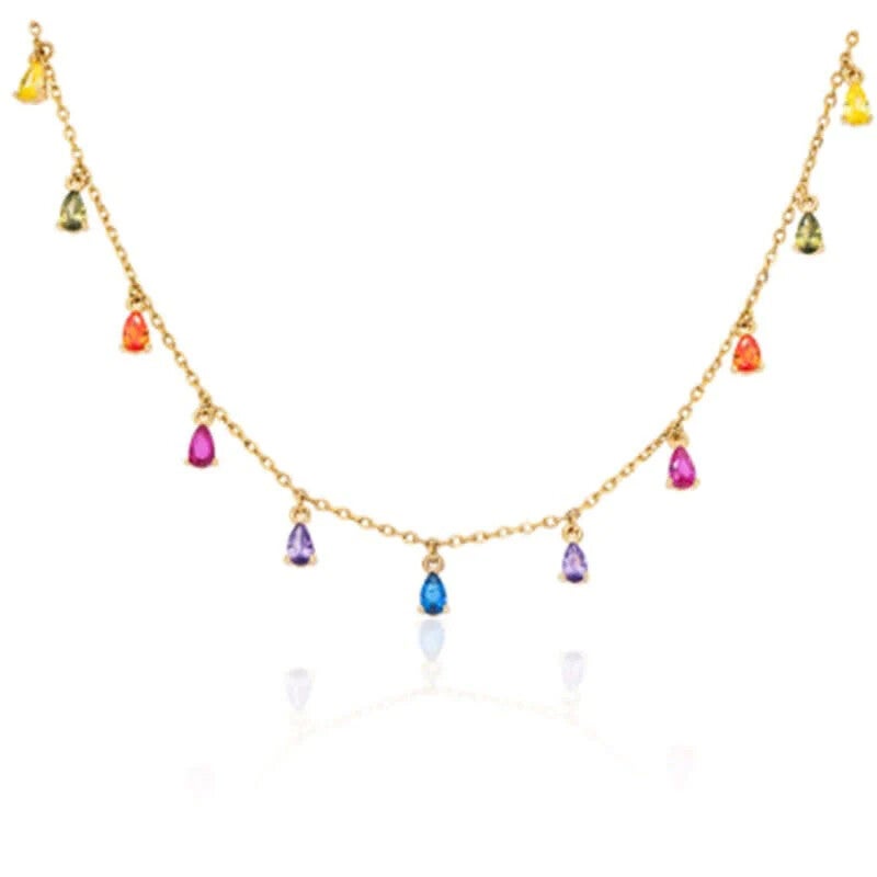 Rainbow drip necklace