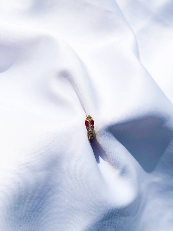 Ruby Serpent Hoops