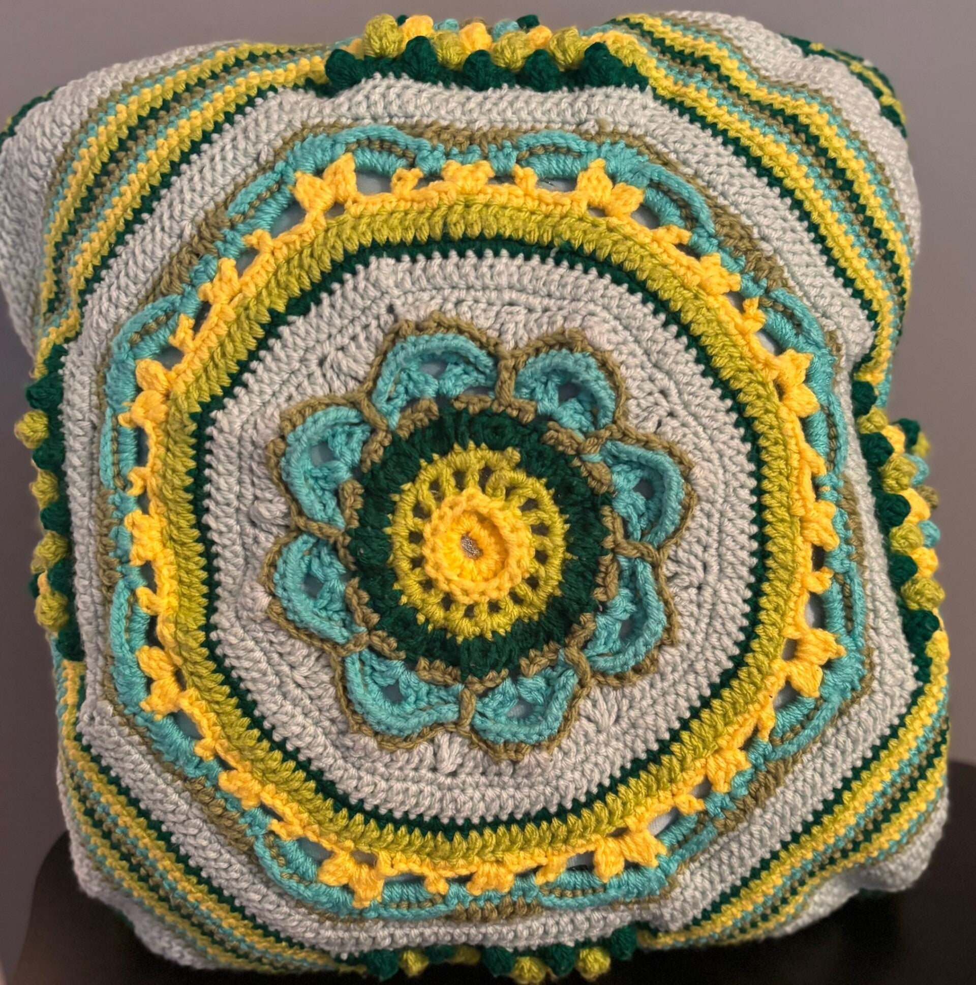 Pillow Case - Square - Assorted Greens - Pillow included