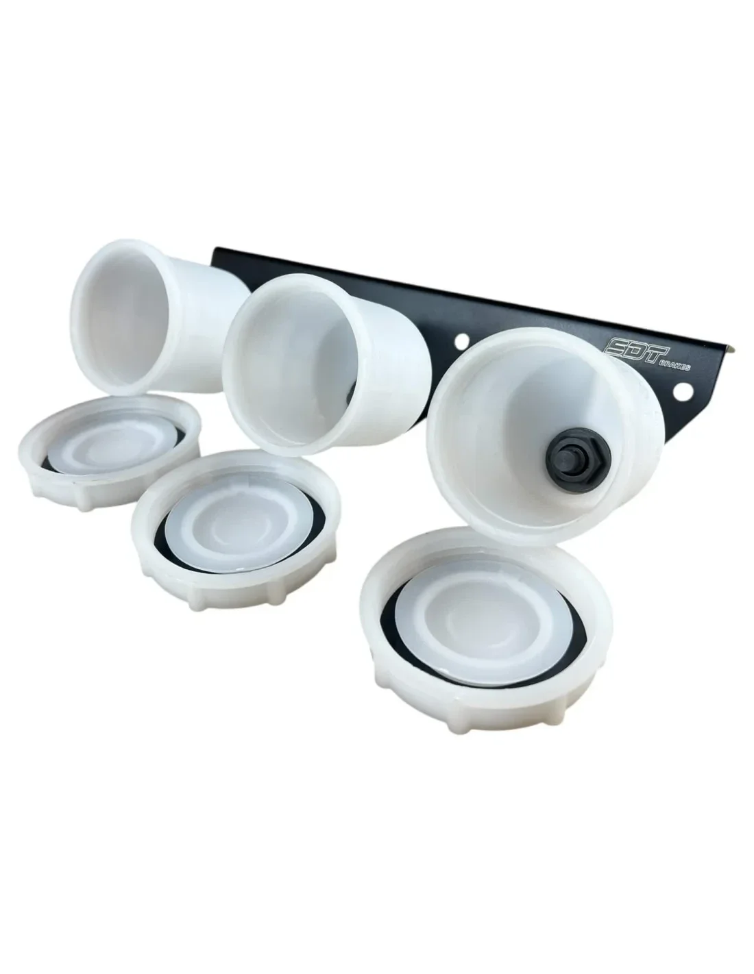 Kit depósito triple de líquido de frenos con soporte metálico