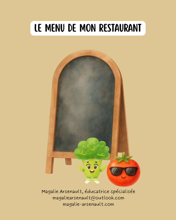 Le menu de mon restaurant
