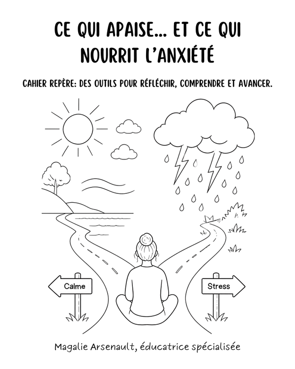 Cahier repère: anxiété: ce qui l'alimente et l'apaise
