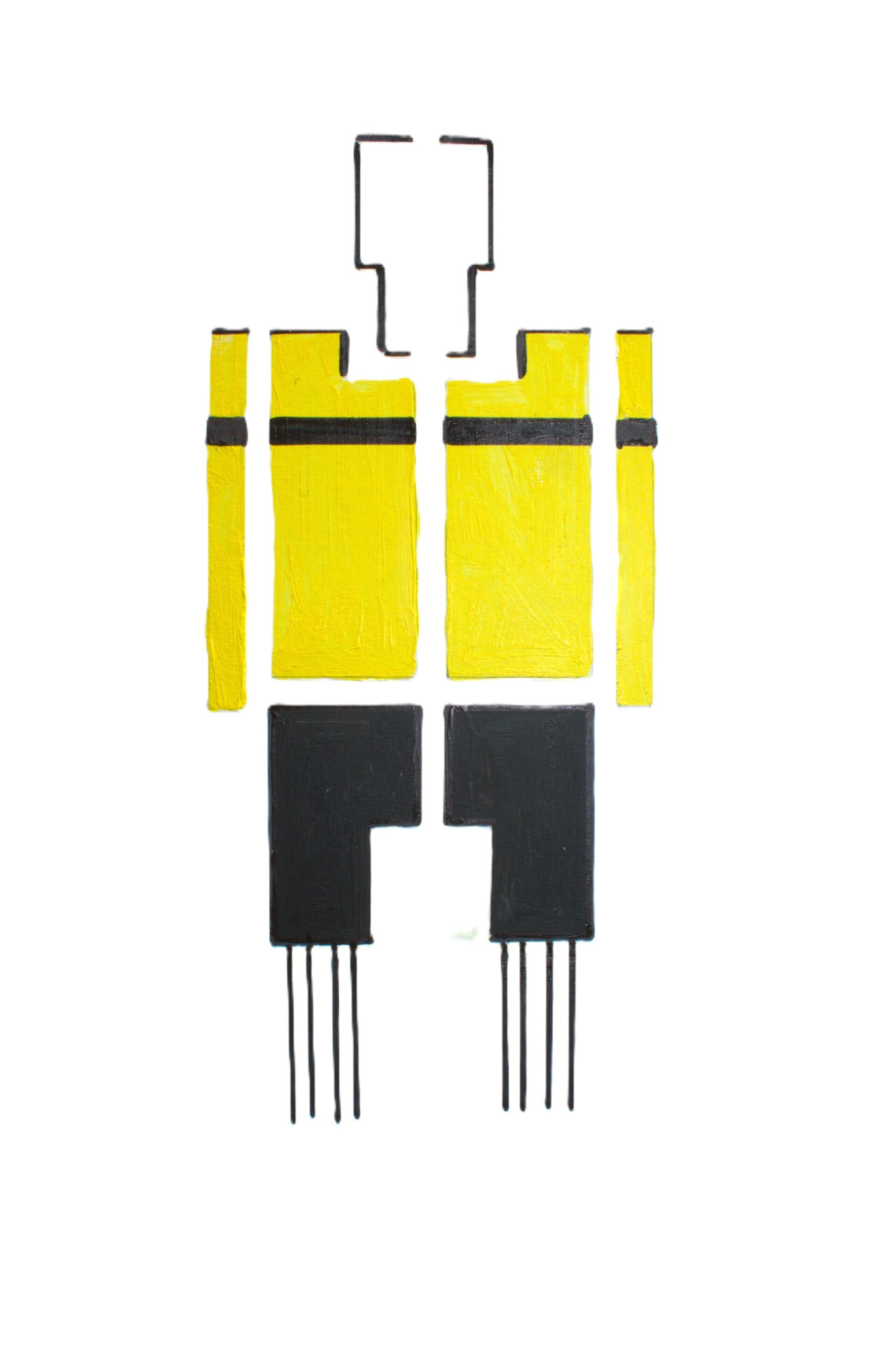 Nea abstract: geel-zwart (getekend: strakke lijnen)