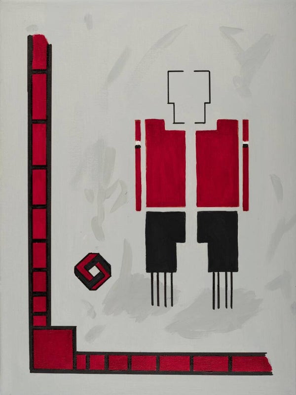 Nea abstract: rood-zwart