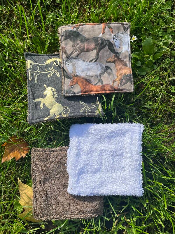 Lot de 4 lingettes pour chevaux
