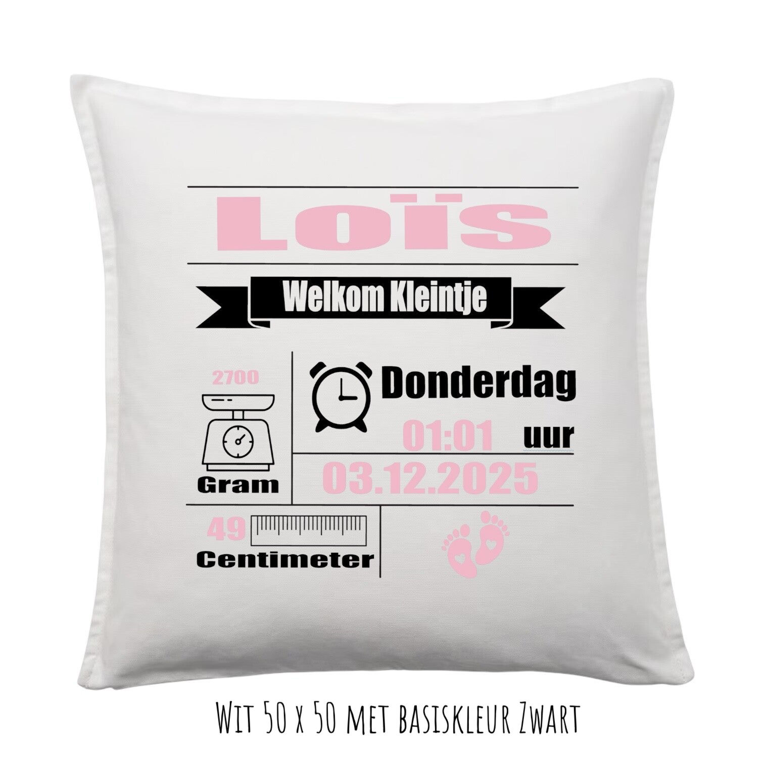 Kussenhoes Wit 50 x 50