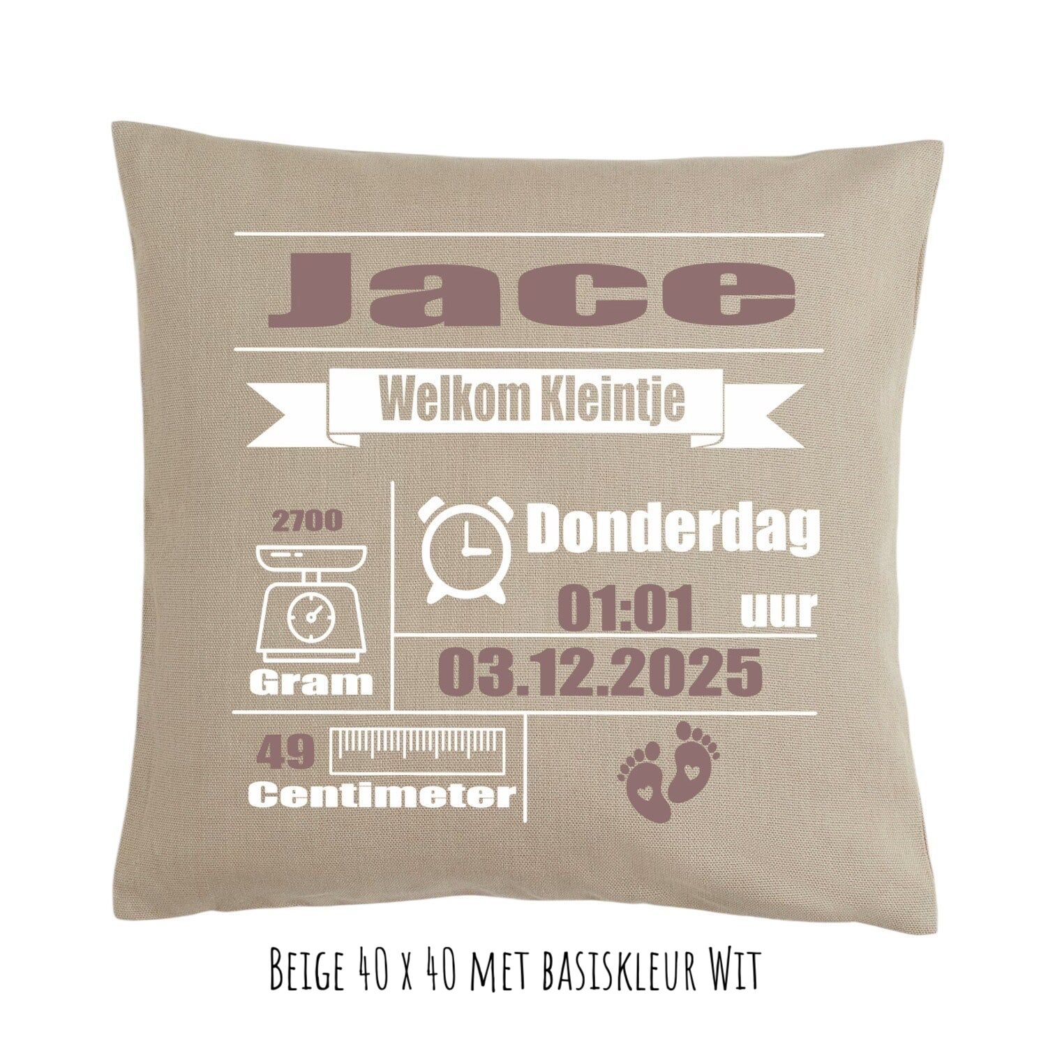 Kussenhoes Beige 40 x 40