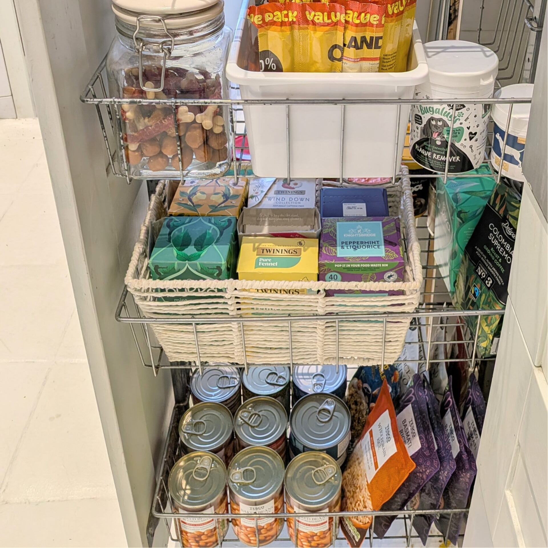 Organised pull out pantry