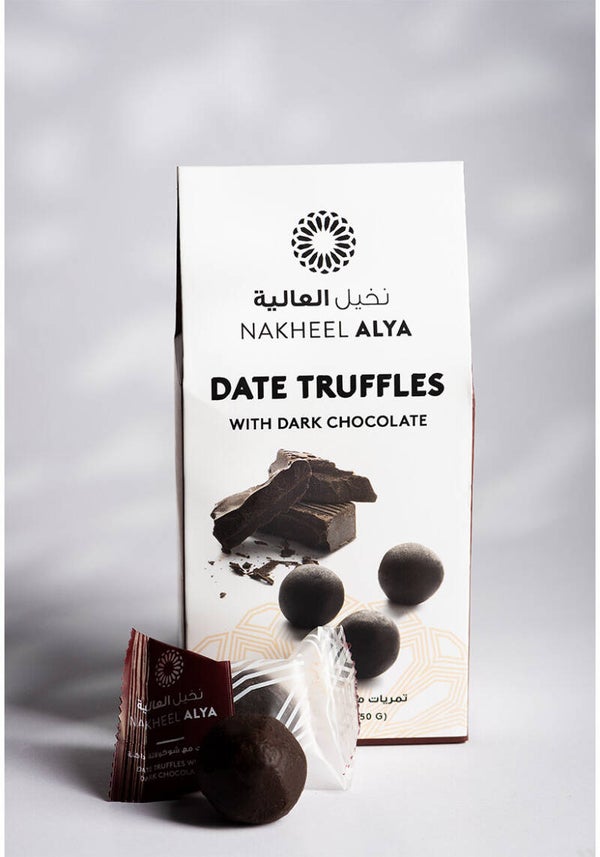 Dadeltrøfler med mørk chokolade - 150 g. - Saudiarabien 🇸🇦