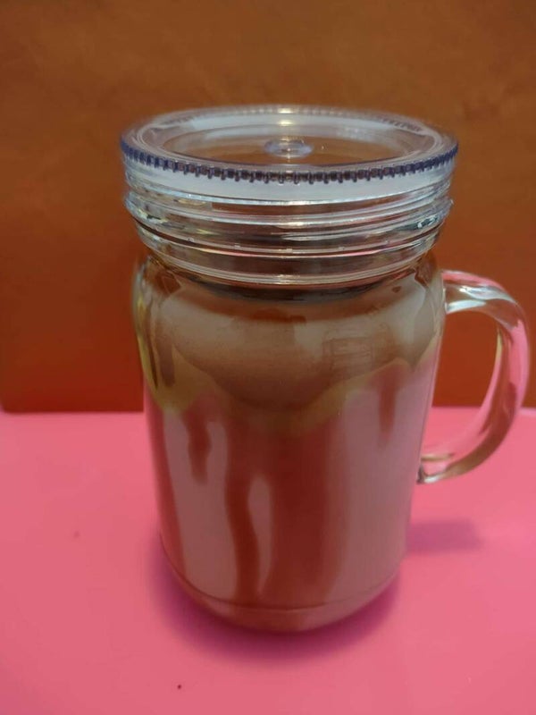 A-9. 20 oz Caramel drip coffee Snow globe cup