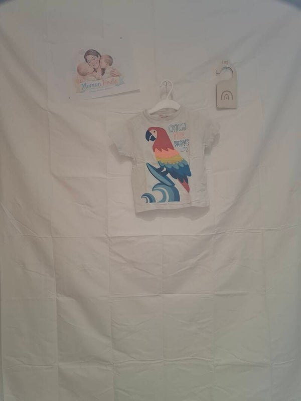 Tee-shirt blanc perroquet T92