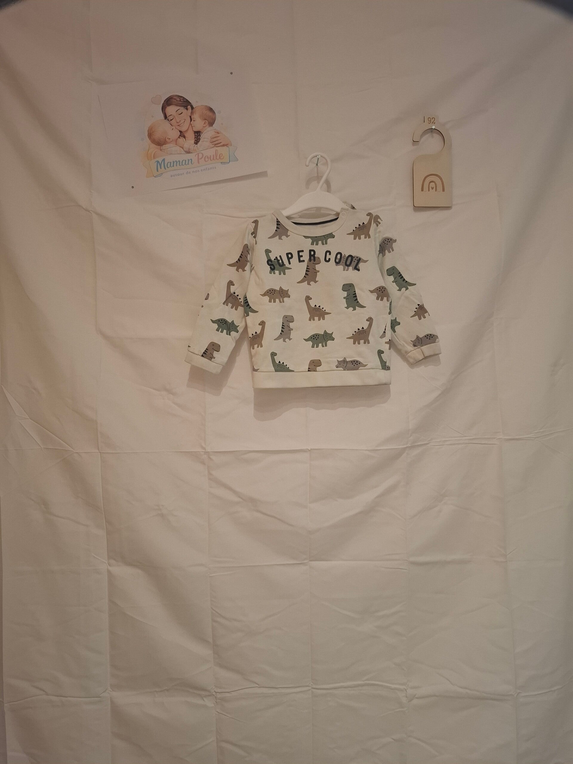 Pull blanc imprimé T92