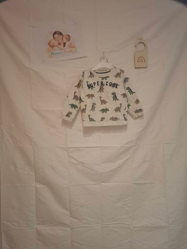 Pull blanc imprimé T92