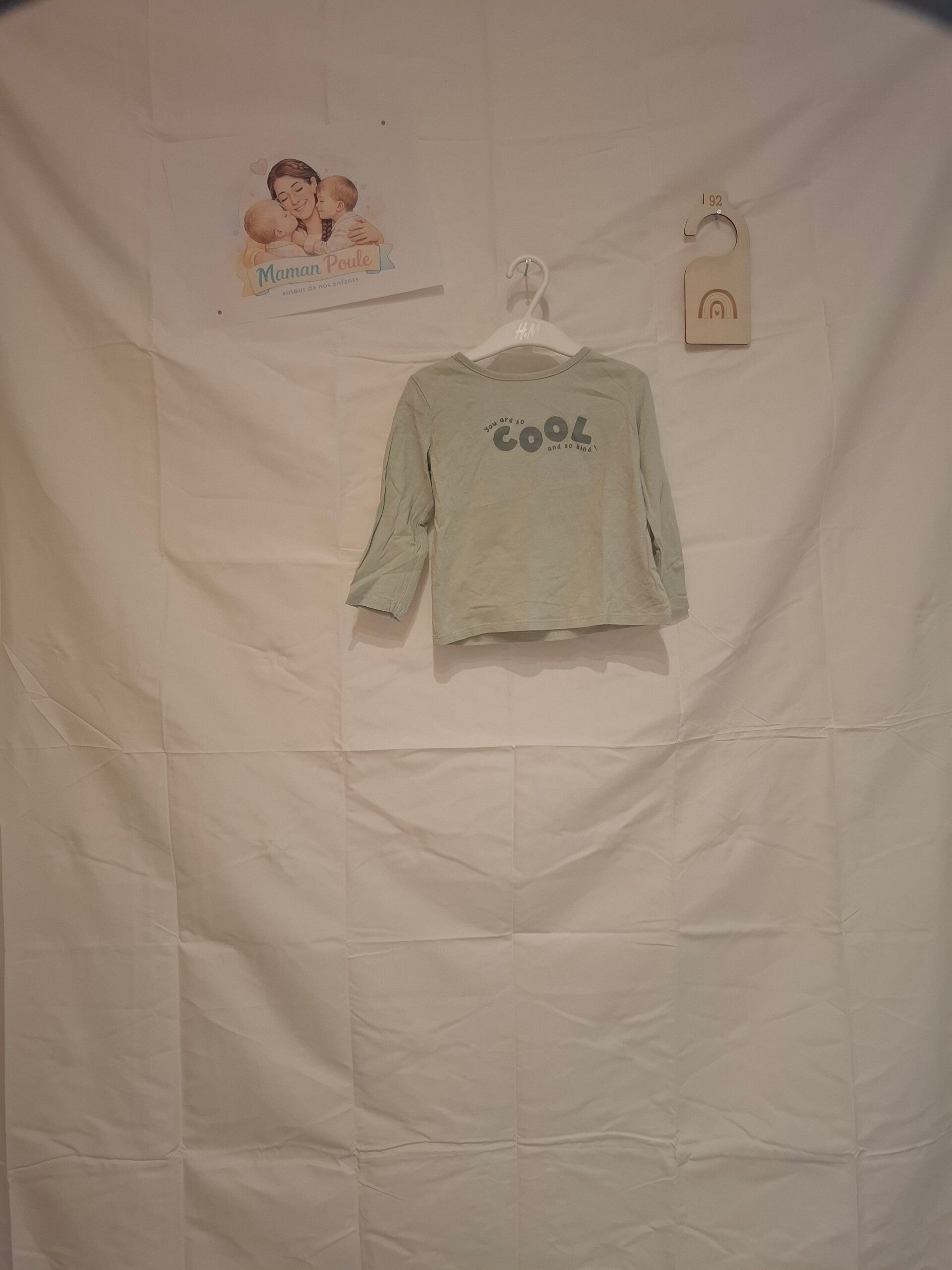 Tee-shirt longues manches vert d'eau pâle T92