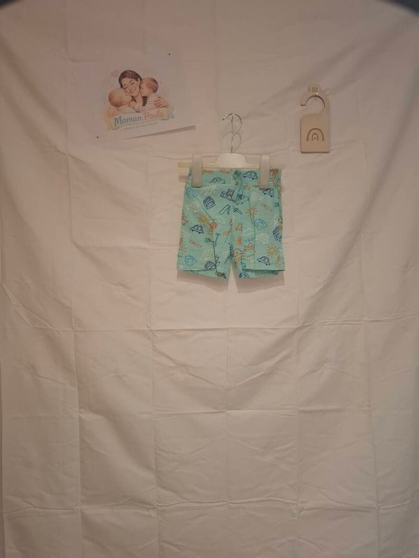 Short fin turquoise imprimé T92