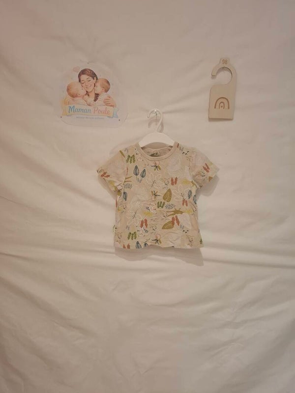 Tee-shirt beige imprimé jungle T98
