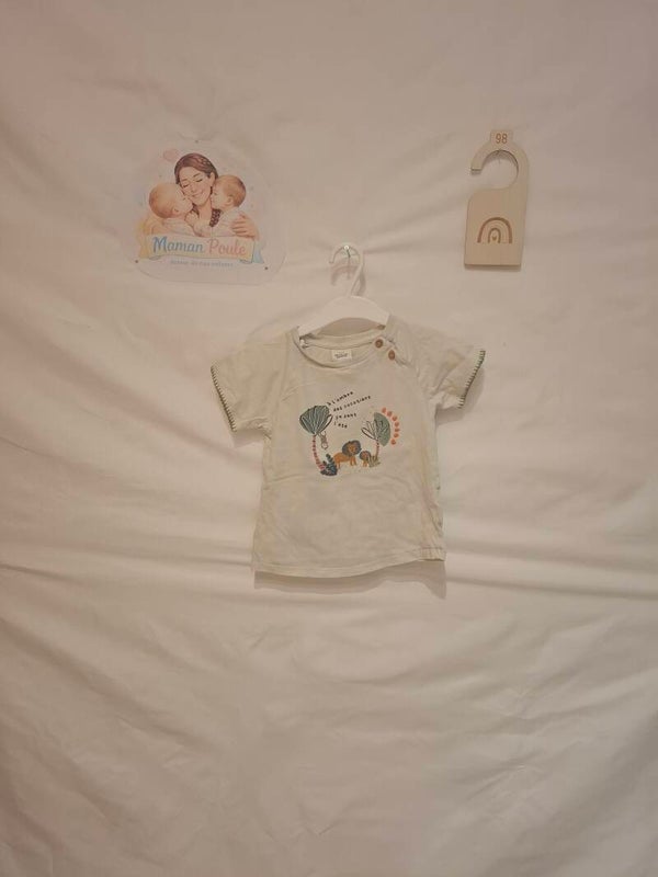 Tee-shirt crème imprimé savane T98