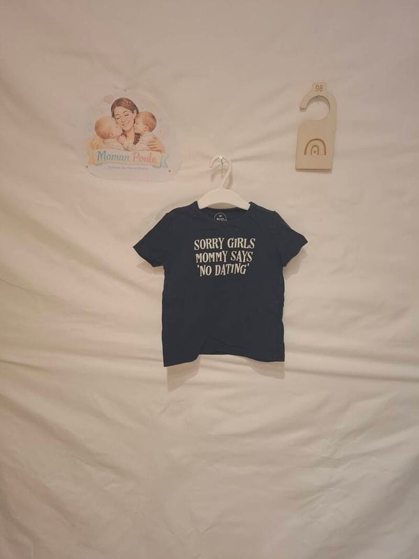 Tee-shirt marine imprimé "no dating" T98