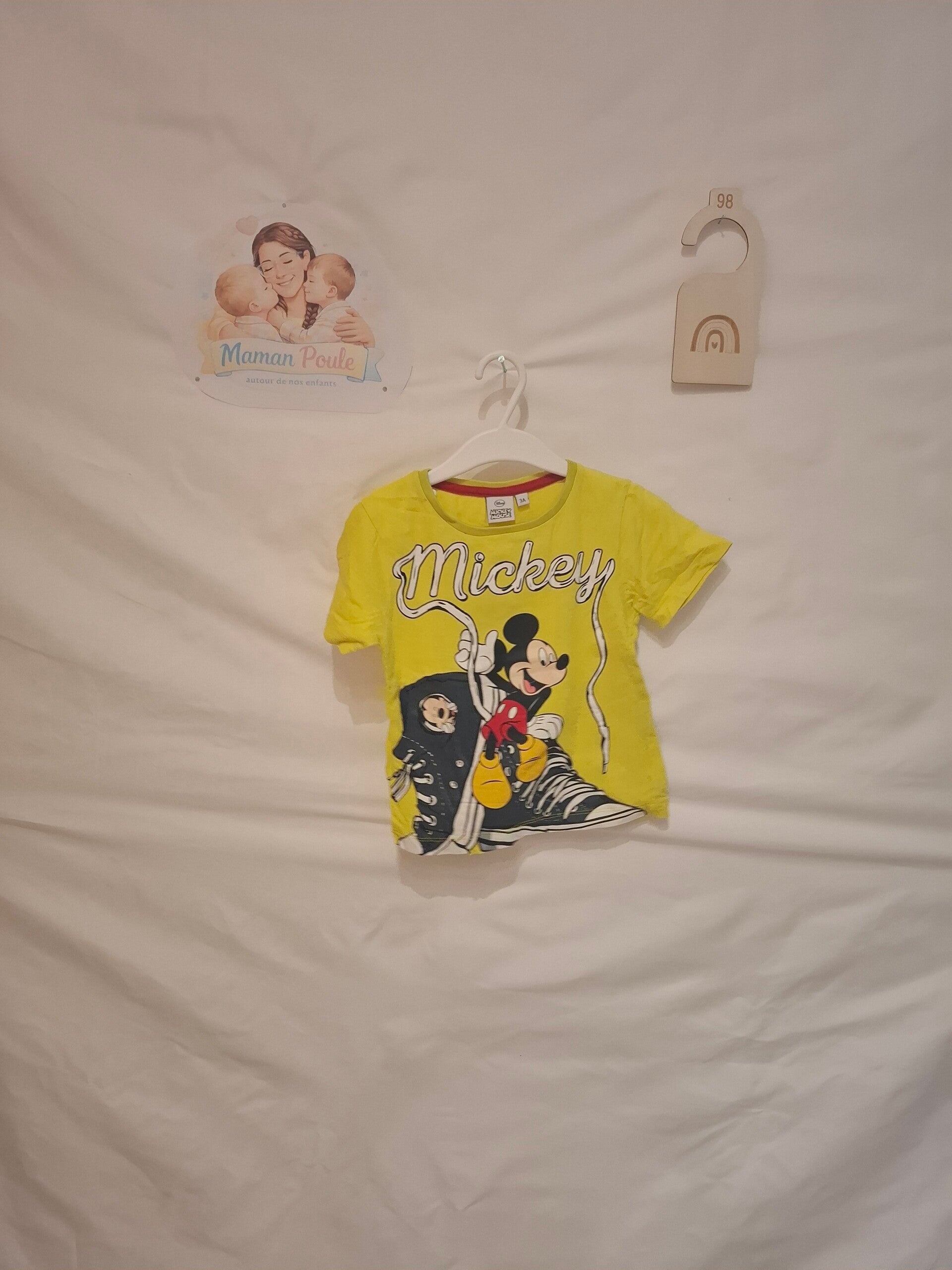 Tee-shirt jaune imprimé Mickey T98