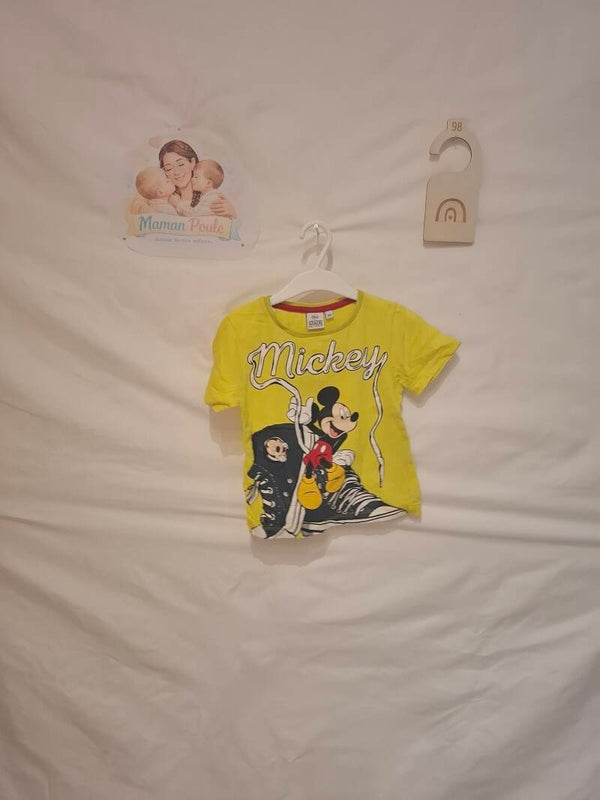 Tee-shirt jaune imprimé Mickey T98