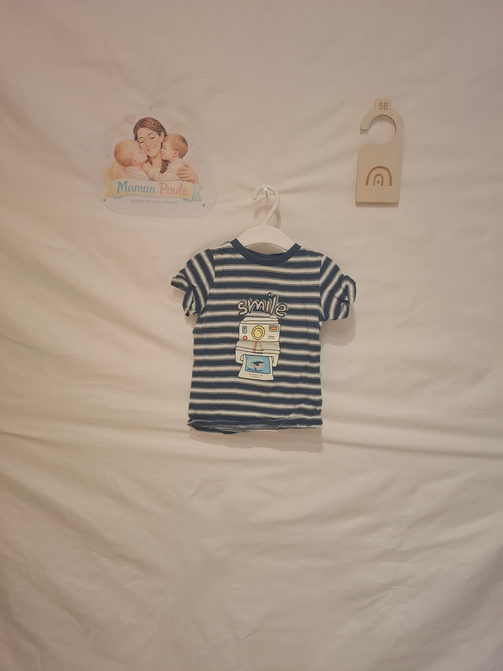 Tee-shirt rayé bleu foncé T98