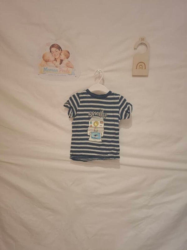 Tee-shirt rayé bleu foncé T98