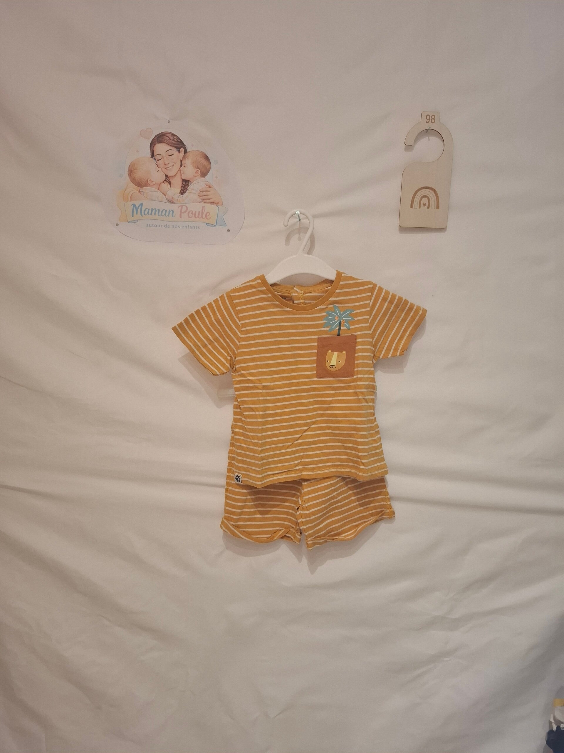 Pyjashort moutarde ligné T98