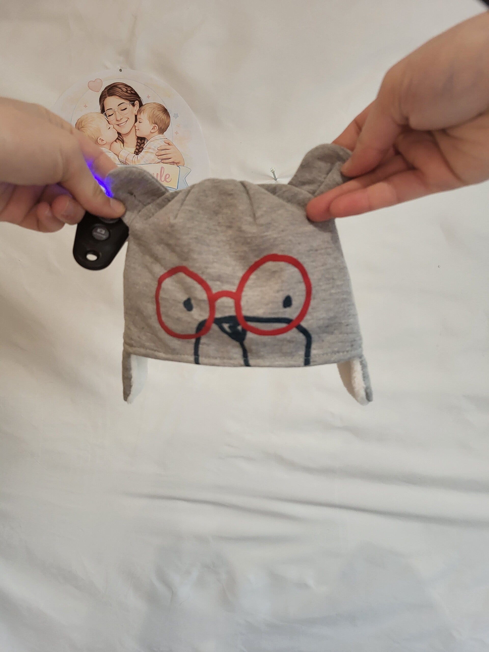 Bonnet ourson à lunettes 1 mois