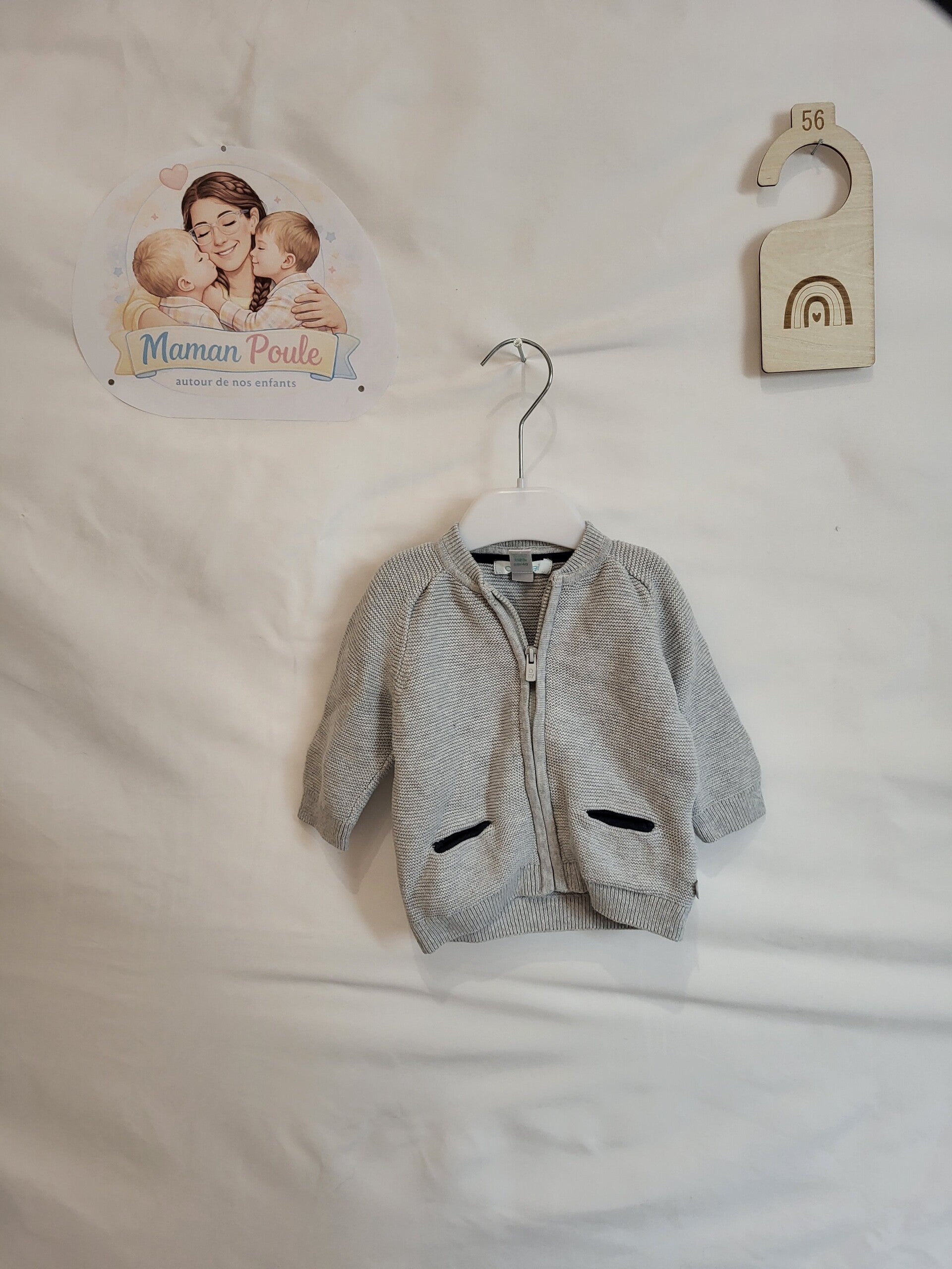 Gilet gris T59 Okaidi