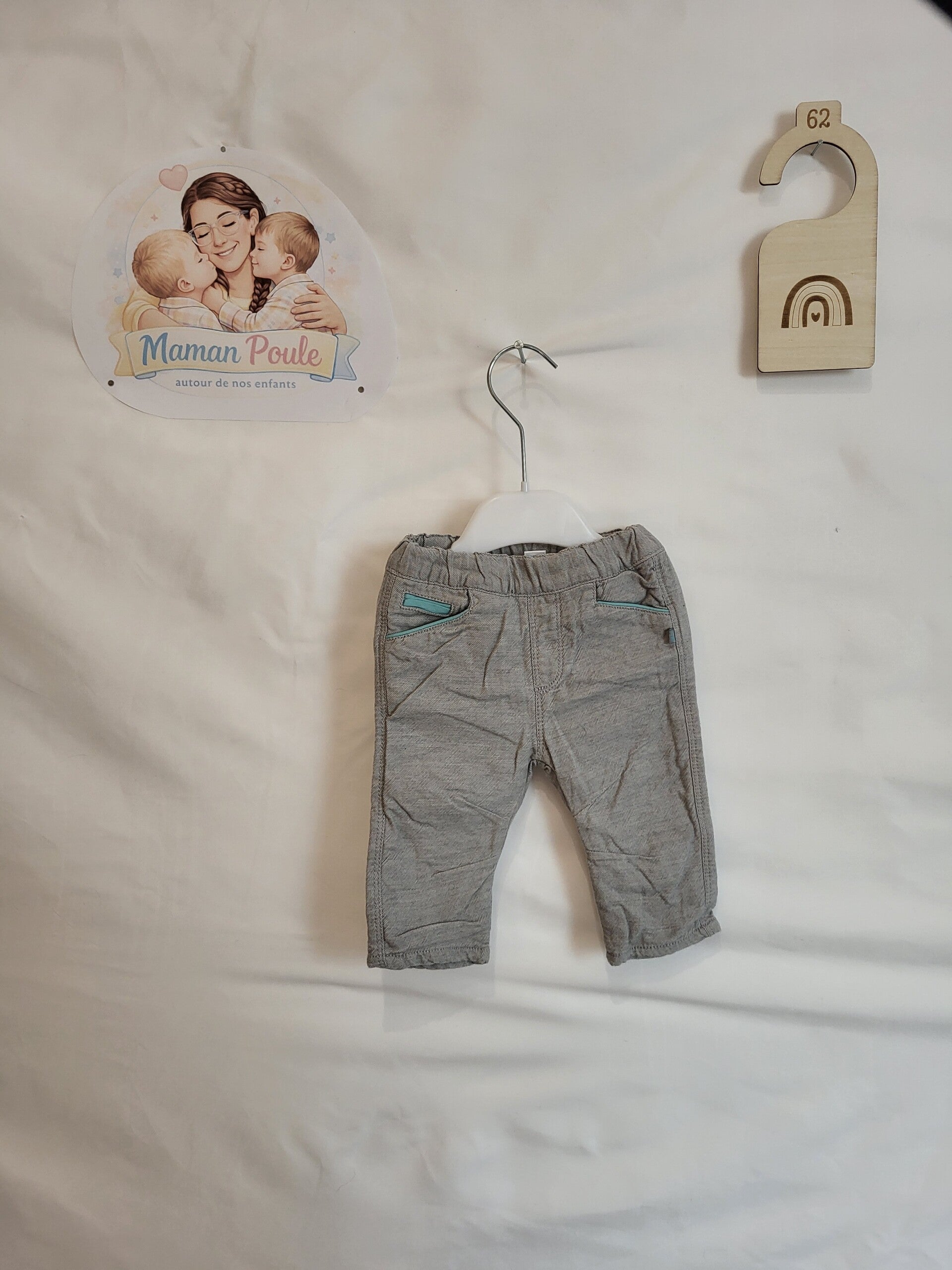 Pantalon gris clair T59 Okaidi