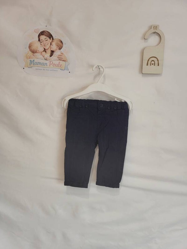 Pantalon ligné bleu marine T68 Kiabi