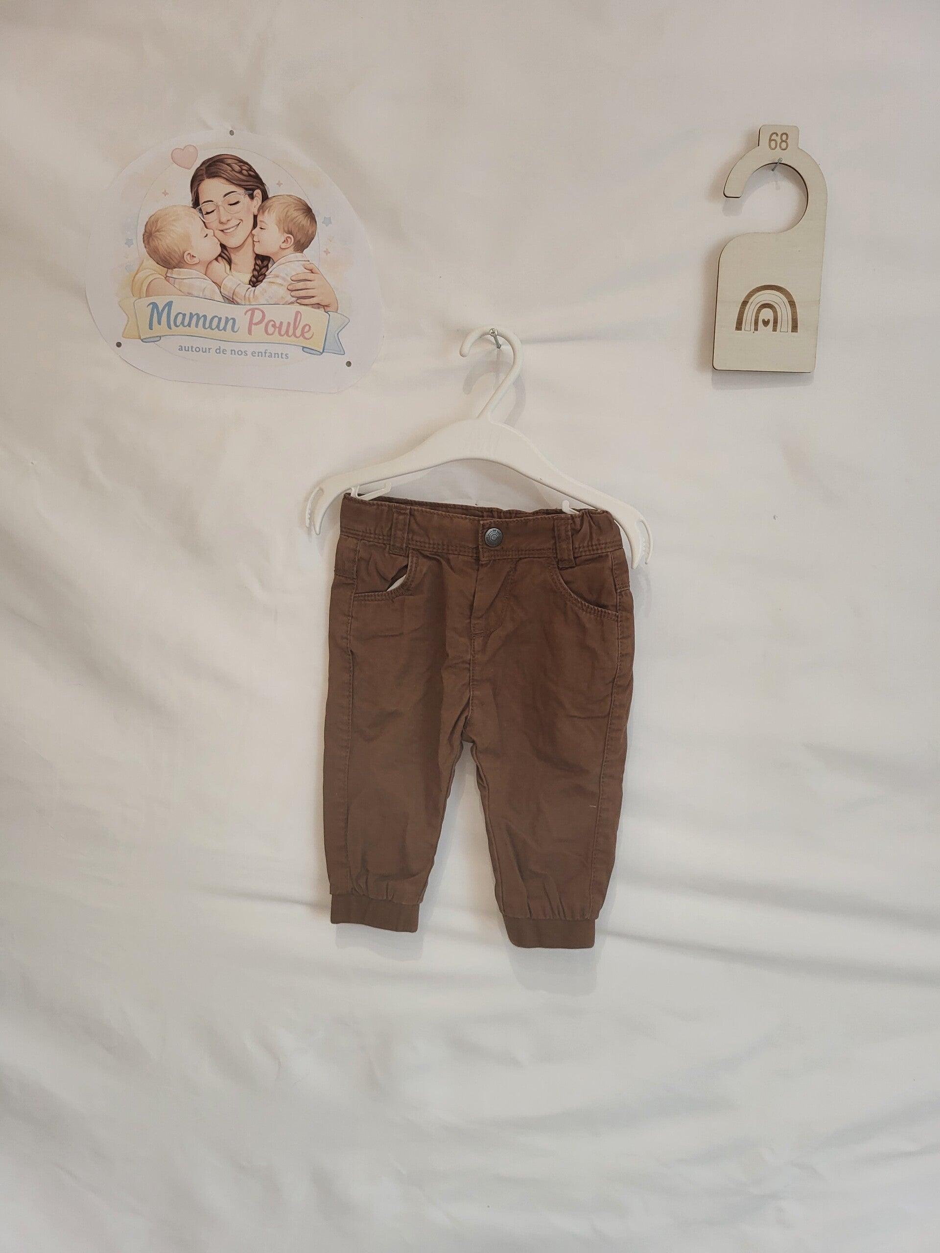 Pantalon uni brun T68 TAO