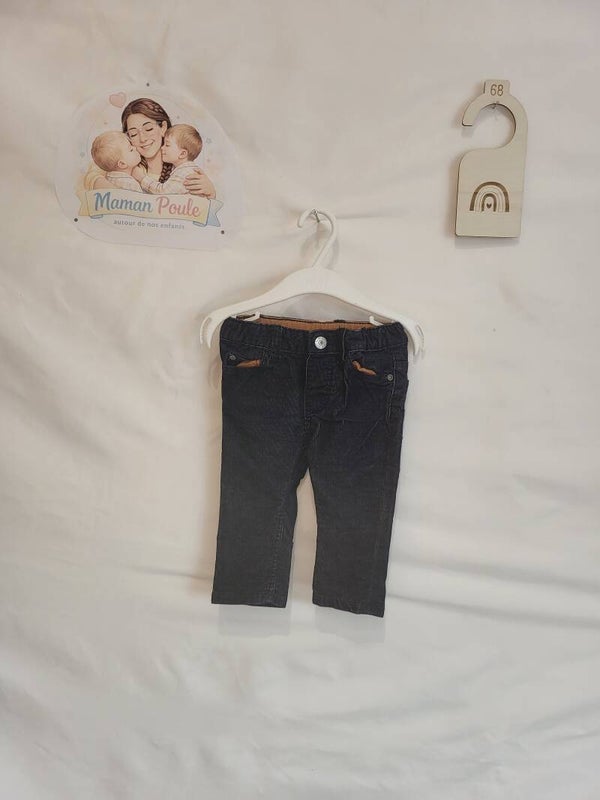 Pantalon uni noir velours T68 H&M