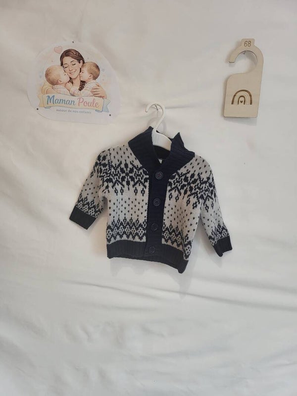 Gilet bleu marine et gris T68 Babyclub