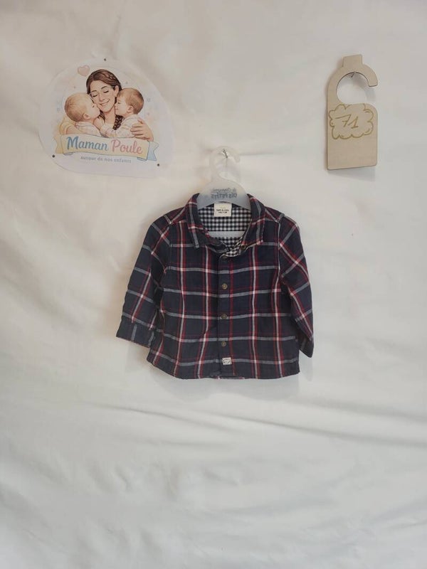 Chemise à carreaux marine, gris, rouge et blanc T71 TAO