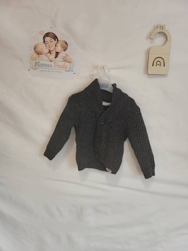 Gilet gris foncé moucheté T74 Primark