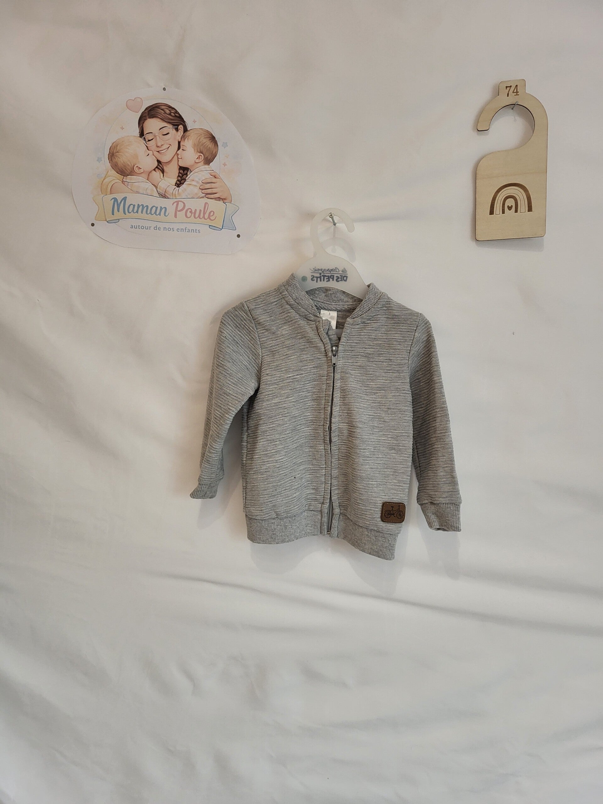 Gilet gris clair T74 Babyclub