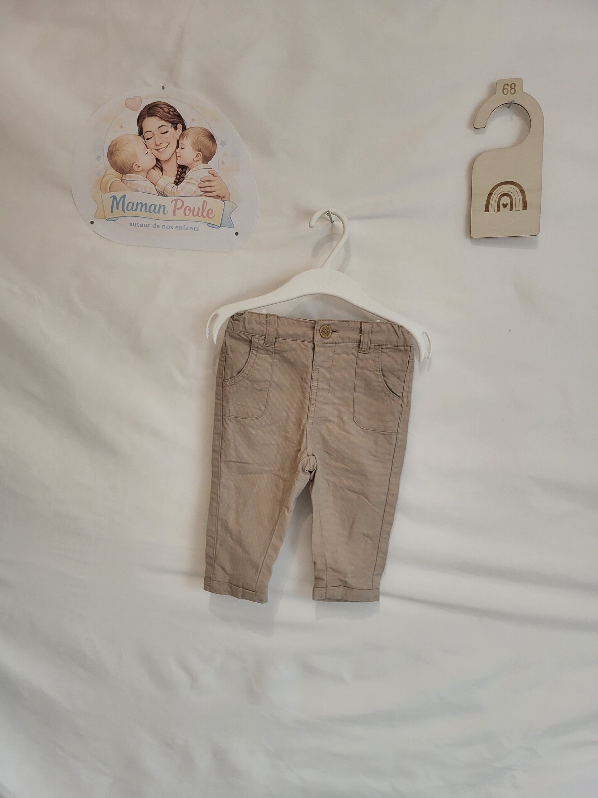 Pantalon beige T68 Kiabi